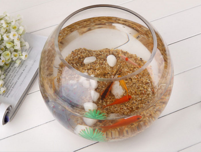 Wholesale Hight Quality Round Small Mini Glass Portable Fish Tank