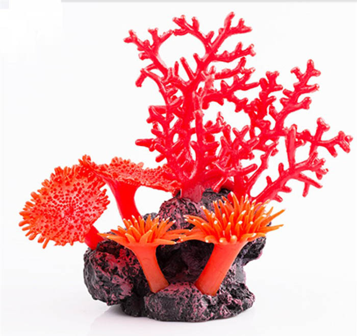 Beautiful Aquarium Ornament Red Artificial Soft Corals For Fish Tank