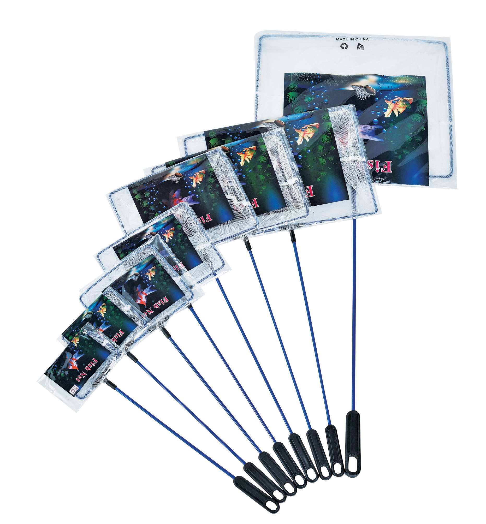 Blue Handle White Net Aquarium Fish Net for Small Fish and Turtles