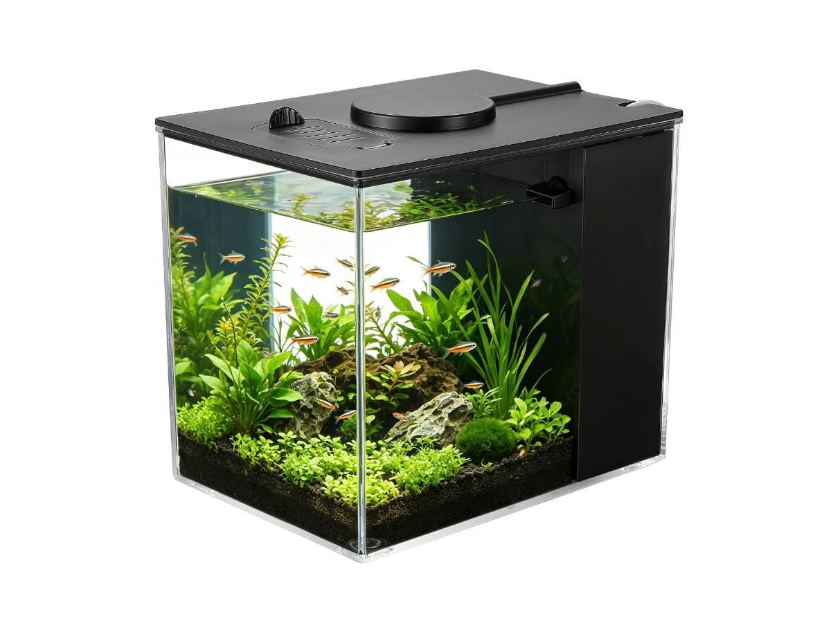Desktop Fish Tank Aquarium Kit Tabletop Aquarium Set for Home Office Desk Decoration